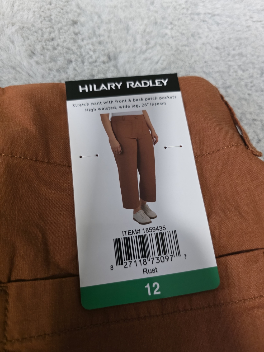 NWT Hilary Radley Rust Cropped Wide-Leg Pants - Picture 3 of 5